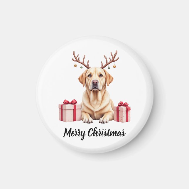 Labrador Reindeer Magnet (Front)