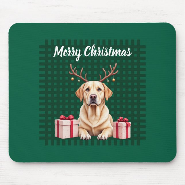 Labrador Reindeer Mouse Mat (Front)