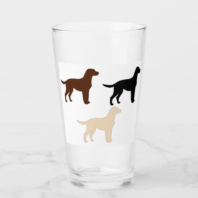 labrador retriever all colours silhouettes glass (Front)