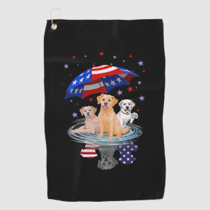 Labrador Retriever American Flag Shadow Golf Towel