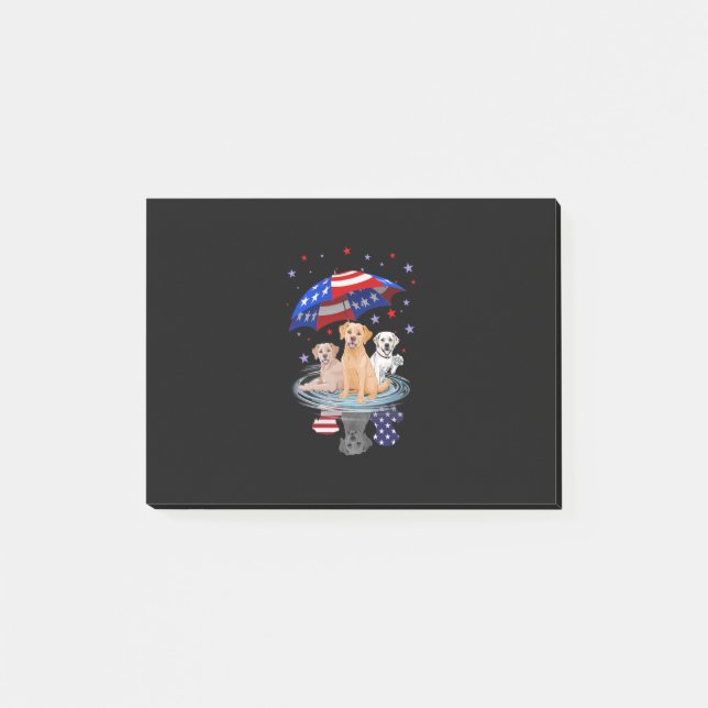 Labrador Retriever American Flag Shadow Post-it Notes (Front)