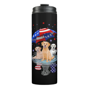 Labrador Retriever American Flag Shadow Thermal Tumbler