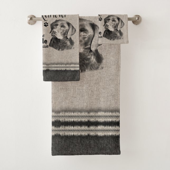 Labrador Retriever art when everything fails quote Bath Towel Set (Insitu)