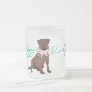 Labrador Retriever Birthday Greetings Frosted Glass Coffee Mug
