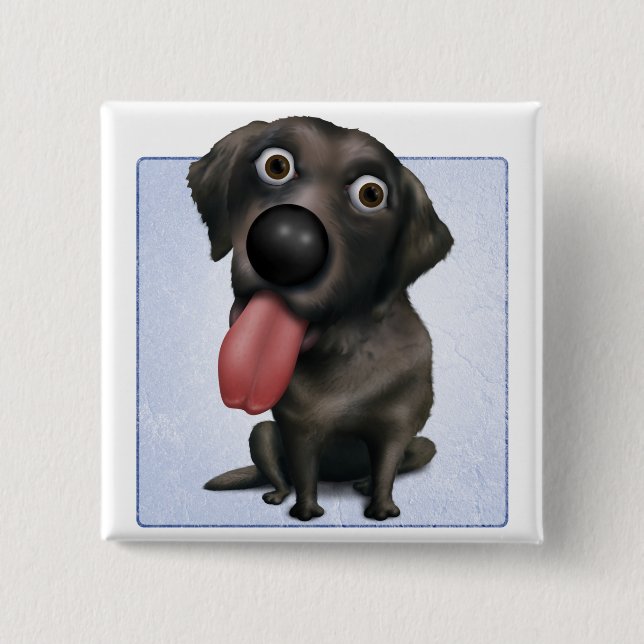Labrador Retriever (Black) 15 Cm Square Badge (Front)