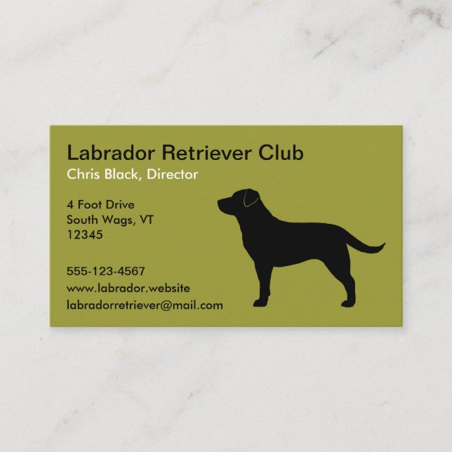 Labrador Retriever (Black) Business Card (Front)