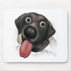 Labrador Retriever (Black) Busting Out Mouse Mat