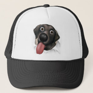 Labrador Retriever (Black) Busting Out Trucker Hat