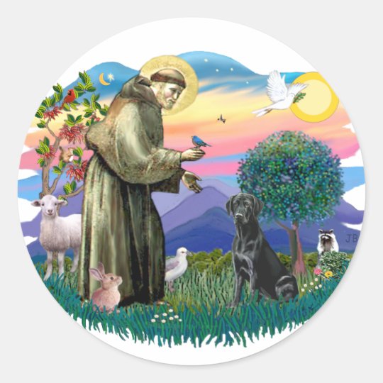 Labrador Retriever (black) Classic Round Sticker