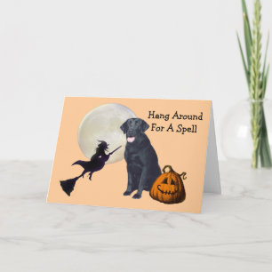 Labrador Retriever Black Halloween Greeting Card