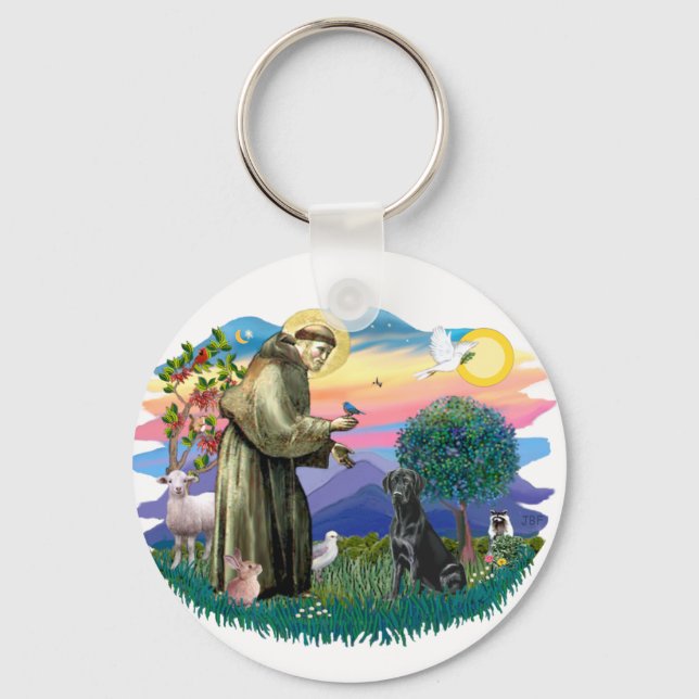 Labrador Retriever (black) Key Ring (Front)