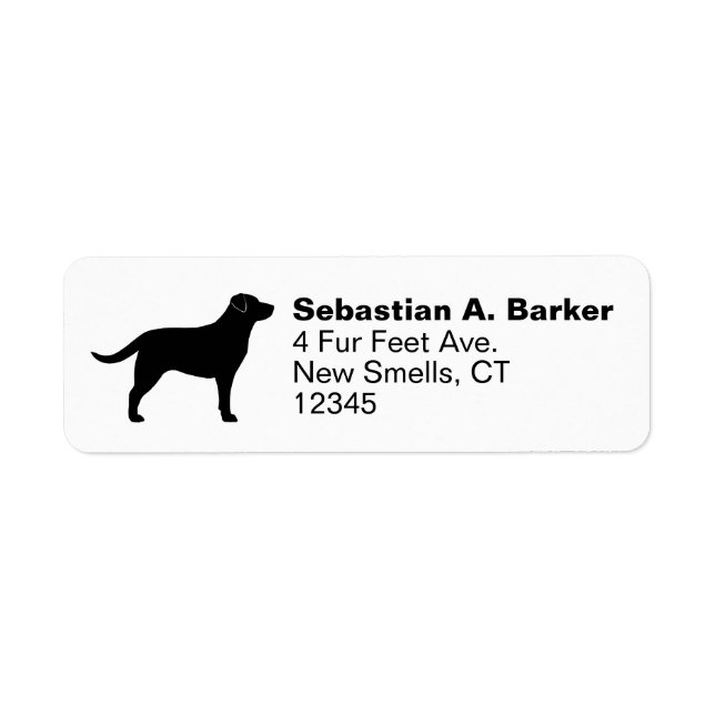 Labrador Retriever Black Lab Dog Return Address (Front)