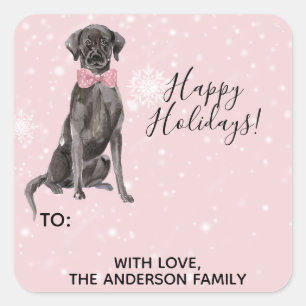 Labrador Retriever Black Lab Holiday Gift Label