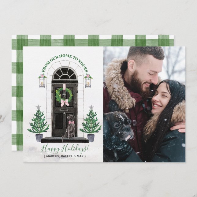 Labrador Retriever Black Lab Holiday Photo Card (Front/Back)