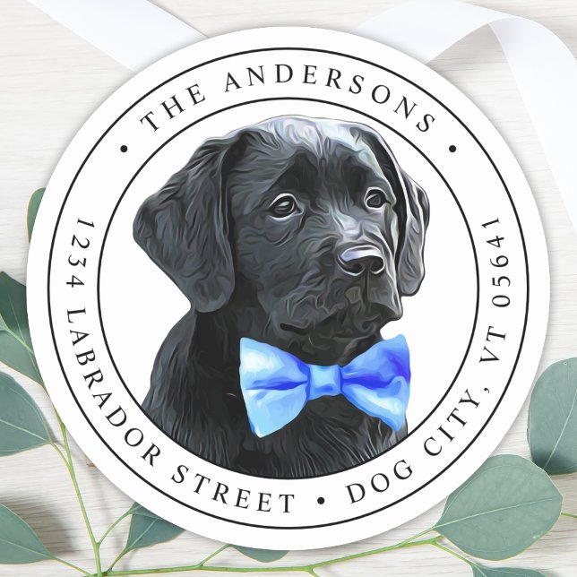 Labrador Retriever Black Lab Return Address Label (Creator Uploaded)