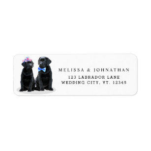 Labrador Retriever Black Lab Wedding Address Label