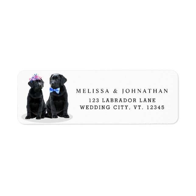 Labrador Retriever Black Lab Wedding Address Label (Front)