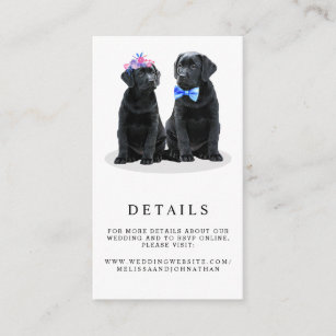 Labrador Retriever Black Lab Wedding Enclosure Card