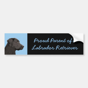 Labrador Retriever Black Painting Original Dog Art Bumper Sticker