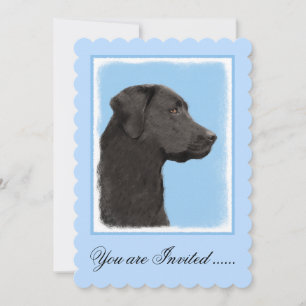 Labrador Retriever Black Painting Original Dog Art Invitation