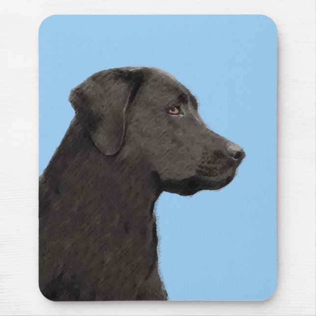 Labrador Retriever Black Painting Original Dog Art Mouse Mat (Front)