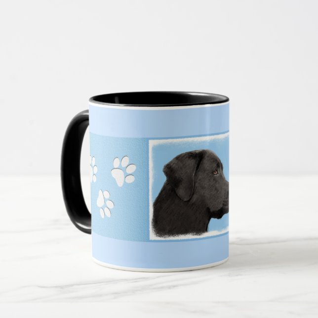 Labrador Retriever Black Painting Original Dog Art Mug (Front Left)