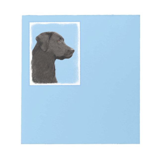 Labrador Retriever Black Painting Original Dog Art Notepad (Front)