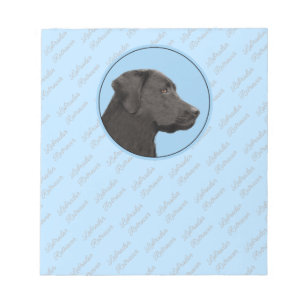 Labrador Retriever Black Painting Original Dog Art Notepad