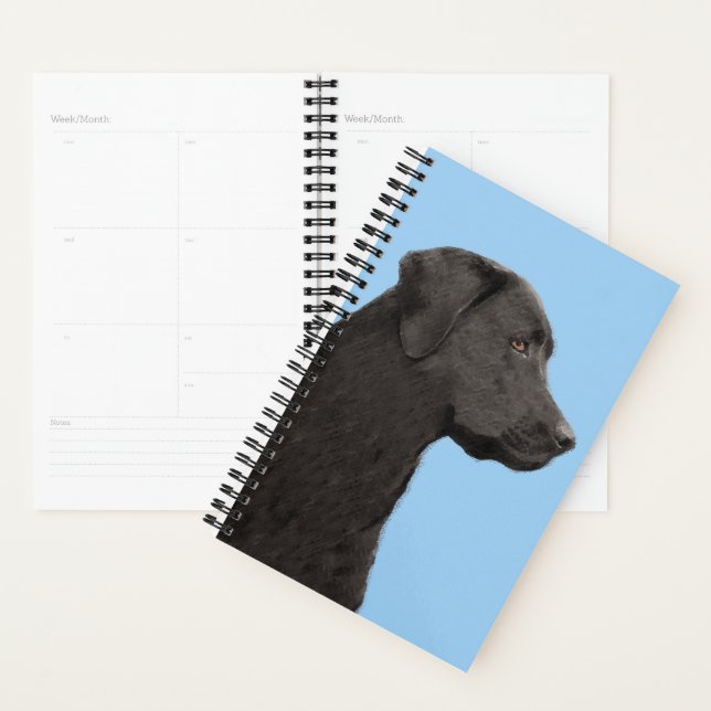 Labrador Retriever Black Painting Original Dog Art Planner (Display)