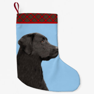 Labrador Retriever Black Painting Original Dog Art Small Christmas Stocking