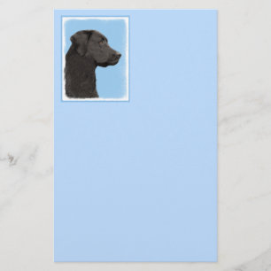Labrador Retriever Black Painting Original Dog Art Stationery