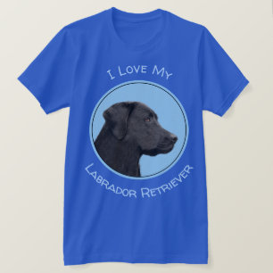 Labrador Retriever Black Painting Original Dog Art T-Shirt