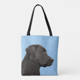 Labrador Retriever Black Painting Original Dog Art Tote Bag