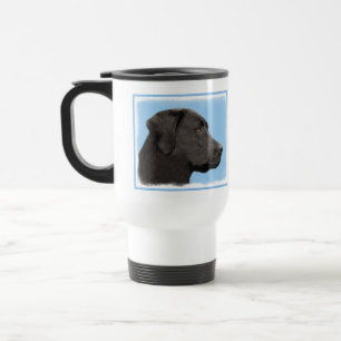 Labrador Retriever Black Painting Original Dog Art Travel Mug