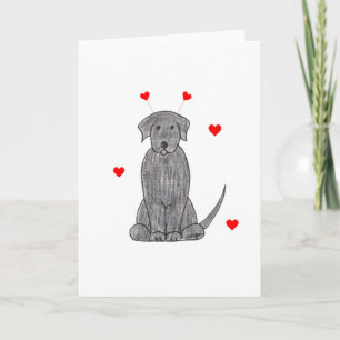 Labrador Retriever Black Valentine Ears Holiday Card