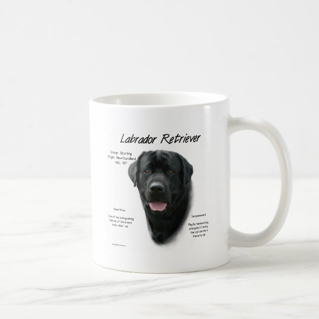 Labrador Retriever (blk) History Design Coffee Mug (Right)