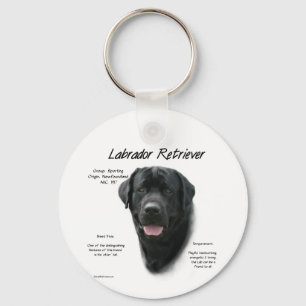 Labrador Retriever (blk) History Design Key Ring