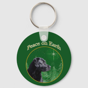 Labrador Retriever (blk) Peace Key Ring