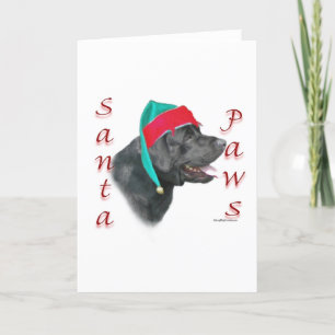 Labrador Retriever (blk) Santa Paws Holiday Card