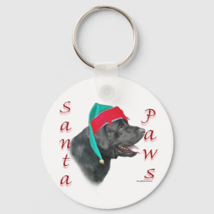 Labrador Retriever (blk) Santa Paws Key Ring