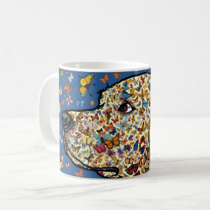 Labrador Retriever Butterfly Dog Art   Yellow Lab Coffee Mug