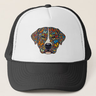 Labrador Retriever Butterfly Kaleidoscope Portrait Trucker Hat
