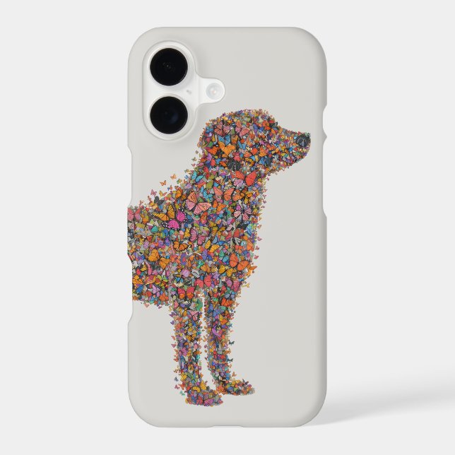 Labrador Retriever Butterfly Silhouette Art Phone (Back)