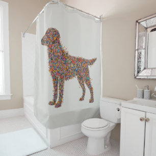 Labrador Retriever Butterfly Silhouette Dog Lover Shower Curtain