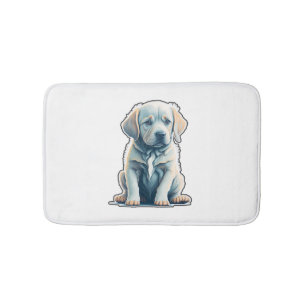 Labrador Retriever Calm Puppy   Bath Mat