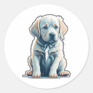 Labrador Retriever Calm Puppy Classic Round Sticker