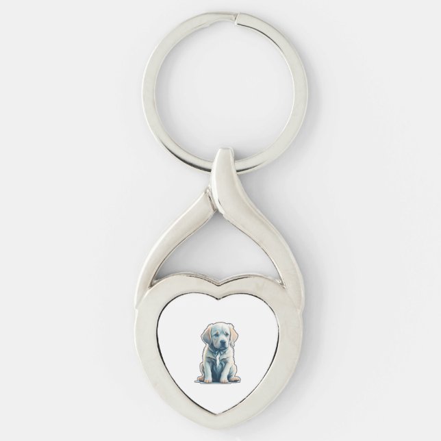 Labrador Retriever Calm Puppy   Key Ring (Front)