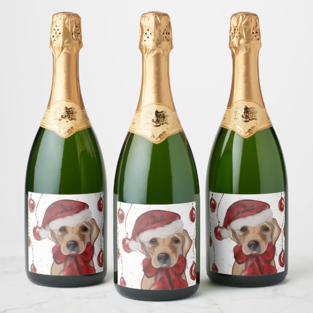 Labrador Retriever  Canvas Print Sparkling Wine Label (Bottles)