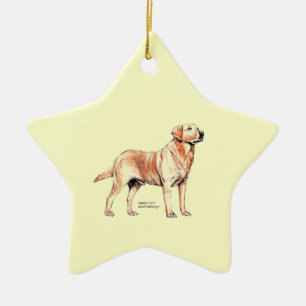 Labrador Retriever Ceramic Tree Decoration