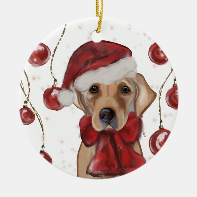 LABRADOR RETRIEVER  CERAMIC TREE DECORATION (Front)